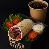 A Burger Delish wrap box